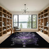 Purple Mystic Cauldron Moon Washable Area Rug
