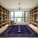 Patriotic Navy Starfield Area Rug