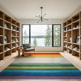Vibrant Geometric Modern Vibrant Rainbow Stripe Area Rug