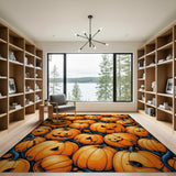 Spooky Jack-o'-Lantern Pumpkin Patch Rug
