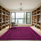 Vibrant Pink Southwestern Geometric Pink Area Rug