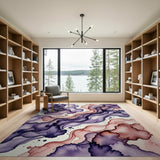 Fluid Purple Watercolor Area Rug