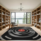 Vinyl Record Grey Area Rug