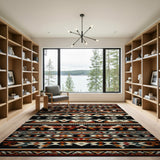 Black Terracotta Southwestern Geometric Rug