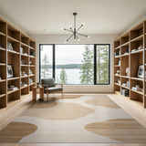 Beige and Neutral Abstract Area Abstract Beige Organic Shapes Area Rug