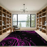 Pink Hot Pink Swirl Abstract Area Rug
