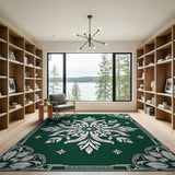 Ornate Green Ornate Green Floral Medallion Area Rug