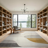 Abstract Wavy Beige Area Rug