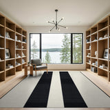 Bold Black Vertical Stripe Area Rug