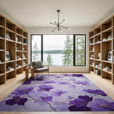 Purple Magnolia Floral Area Rug