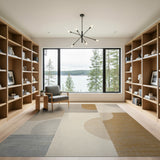 Modern Geometric Abstract Area Rug in Beige Neutral