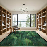 Lush Pine Forest Green Area Rug