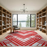Geometric Modern Bold Red Chevron Geometric Area Rug