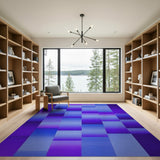 Blue-Purple Gradient Geometric Area Rug