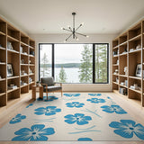 Blue Hydrangea Floral Area Rug