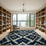 Indigo Diamond Zigzag Southwestern Rug