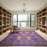 Vibrant Purple Diamond Heritage Tribal Rug