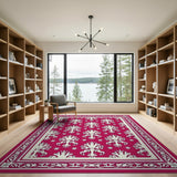 Vintage Red Fleur-de-Lis Area Rug