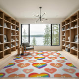 Rainbow Paw Heart Kids Washable Rug