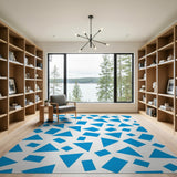 Blue Geometric Scatter Area Rug