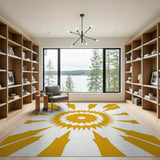 Radiant Yellow Starburst Area Rug