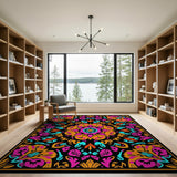 Boho Chic Vibrant Mandala Multi-Color Boho Area Rug