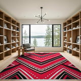 Geometric Modern Red Bold Red Zigzag Geometric Area Rug