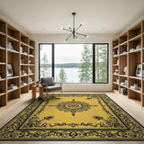 Traditional Persian Ornate Gold Mandala Persian Area Rug