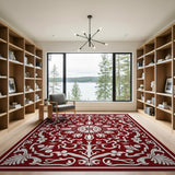 Red Red Ornate Persian Medallion Area Rug