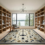 Vintage Bee Floral Cream Area Rug