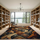 Orange Southwestern Canyon Tribal Area Rug