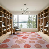 Coastal Beach Pink Seashell Coastal Area Rug