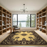 Traditional Persian Ornate Beige Persian Border Area Rug
