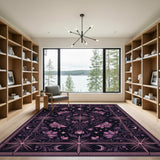 Purple Celestial Floral Area Rug