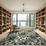 Vintage Green Ribbon Bows Wildflower Rug