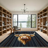 Highland Cow Bold Stripe Area Rug