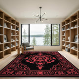 Red Mandala Persian Area Rug