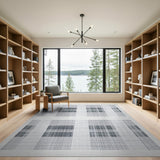 Black and White Black White Grid Woven Area Rug