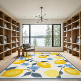 Fruit Pattern Yellow Lemon Fruit Area Rug