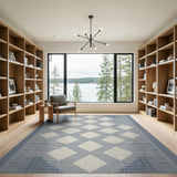 Blue and Teal Geometric Modern Blue Diamond Geometric Area Rug
