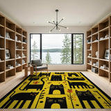Playful Black Cats on Sunny Yellow Rug