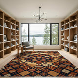 Terracotta Desert Geometric Area Rug