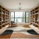 Curved Organic Abstract Area Rug