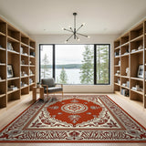 Ornate Red Ornate Red Persian Medallion Area Rug