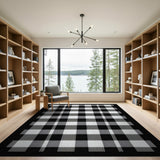 Check Black and White Black White Buffalo Check Area Rug