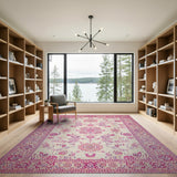 Pink Floral Traditional Persian Traditional Persian Area Rug