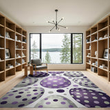 Purple Polka Dot Easter Eggs Area Rug