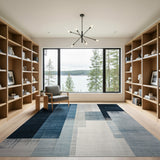 Blue and Teal Blue Teal Vertical Stripe Area Rug