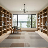 Beige Brown Geometric Woven Area Rug