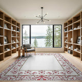 Traditional Persian Red Ornate Floral Border Area Rug